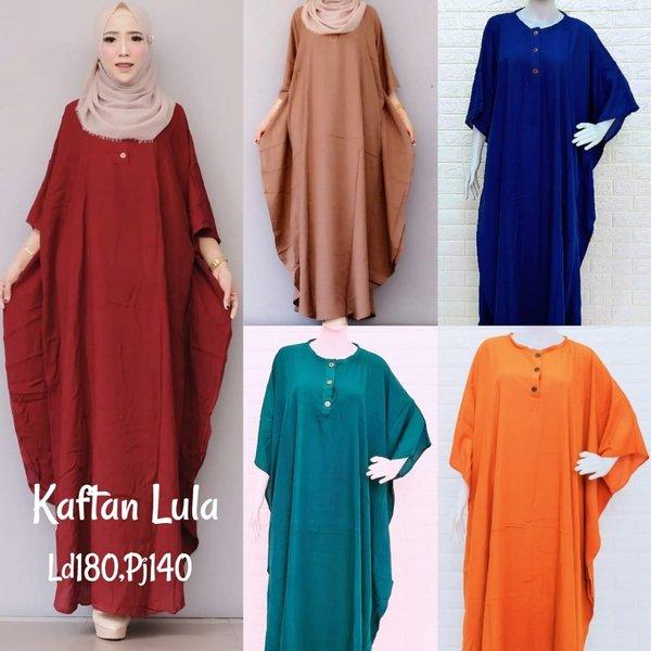 Daster Kaftan Polos Super Jumbo Warna Merah Coksu Biru Elektrik Hijau Tosca Orange Super Jumbo Big S