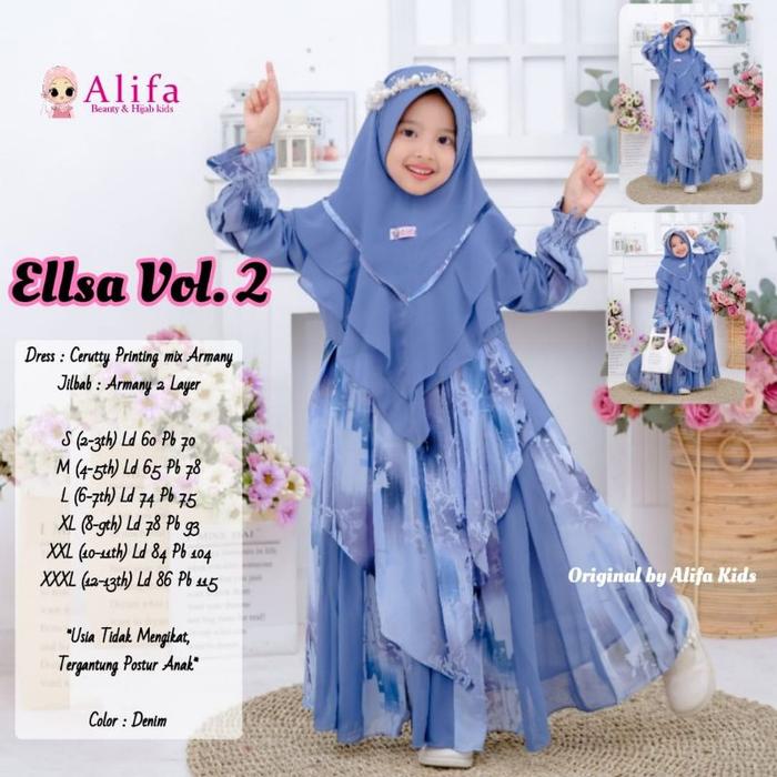 Killia - Ellsa kids vol.2 gamis syar'i anak by: alifa RESTOK BANYAK