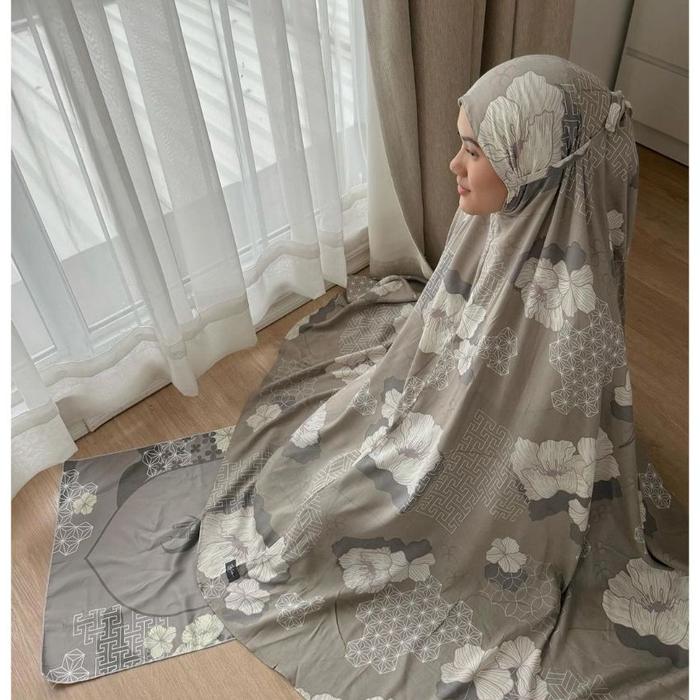 MUKENA TAZBIYA 2IN1 SET SAJADAH HARU SERIES ALLSIZE DEWASA - BROWN