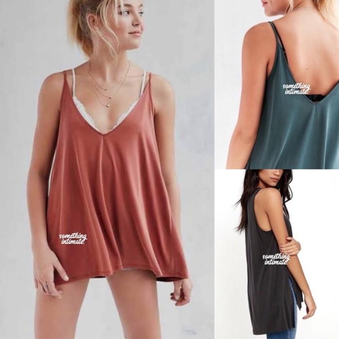 Spesial Produk Pilihan Gap Breathe Twisted Backless Spaghetti Tank Loose Tanktop Dryfit Sport Pasti