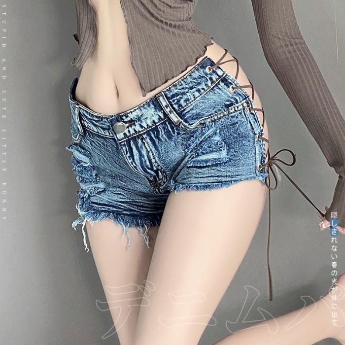 Celana Pendek Denim Open Crotch Low Waist Celana Pendek Jeans B029 HAPPY SHOPPING DAN TERIMAKASIH .
