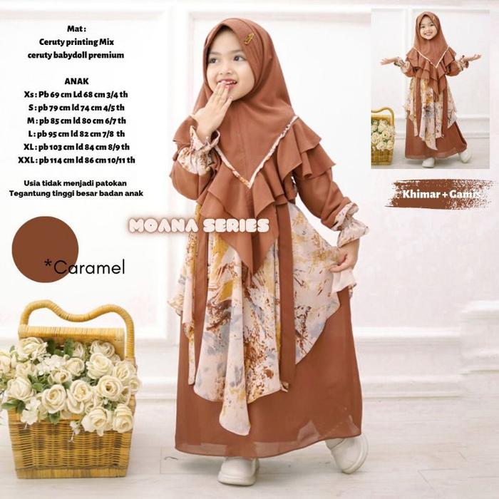 Killia - SIAP KIRIM Umama Moana gamis syari set jilbab anak ceruti