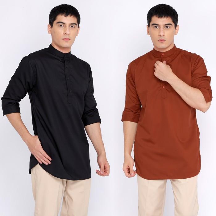 Casella Baju Koko Kurta Lengan ¾ Premium | Casella Kurta Hamzah Solid