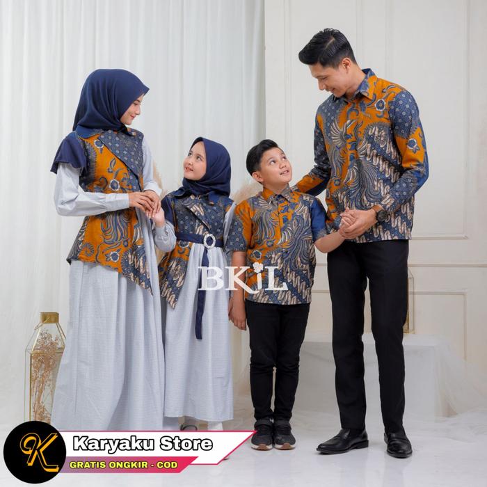 Karyaku Store – Set Baju Gamis Couple Kapel Sarimbit Batik Pasangan Keluarga Suami istri Anak Pesta 