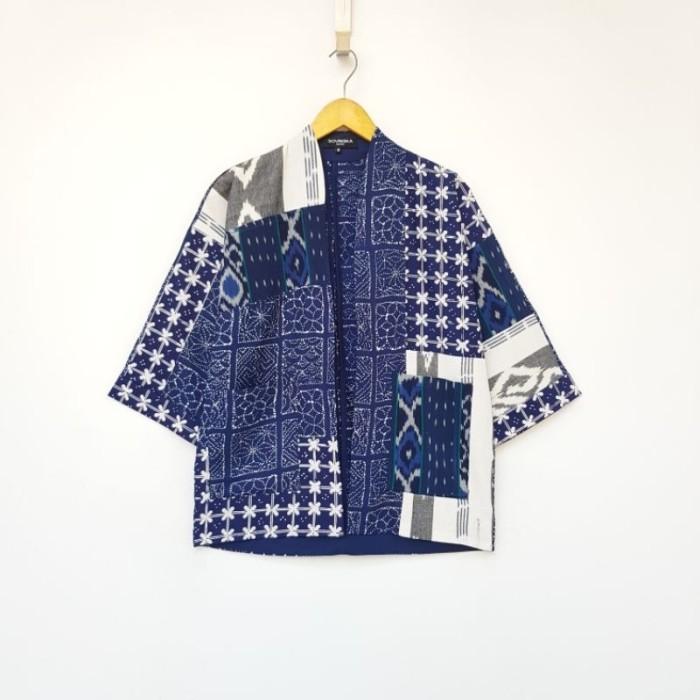deefashopp BY SOVINSKA OUTER BATIK DAN TENUN WANITA O 2 S M L XL - Navy M