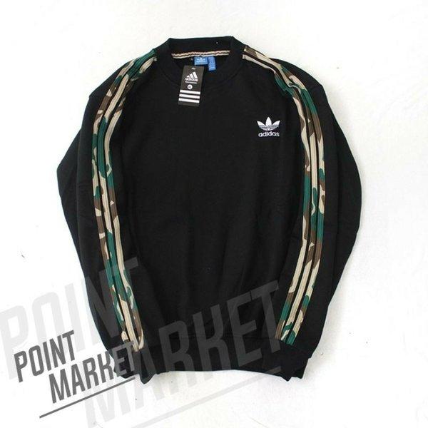 JAKET SWEATER CREWNECK ADIDAS STRIP CAMO SWEATER CASUAL SWEATER PRIA WANITA