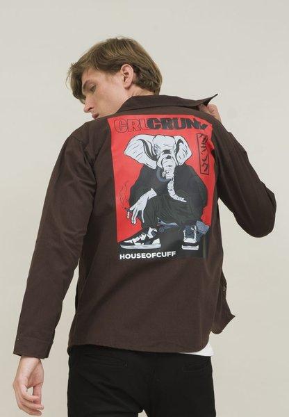 Jaket parka pria coklat kanvas trucker jacket CRUNK houseofcuff