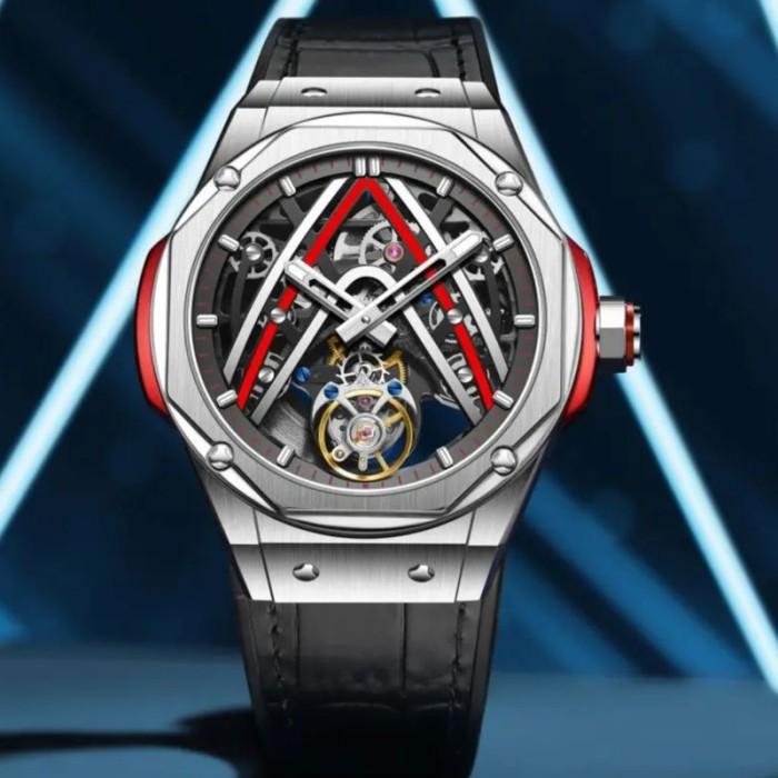 Jam Tangan Pria AESOP Flying Tourbillon Watch for Men Skeleton Automatic Tourbillon Movement Mechani