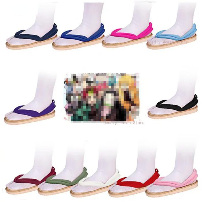 Kamado Tanjiro Nezuko Agatsuma Zenitsu Kanroji Mitsuri Tokitou Muichirou Cosplay Shoes Kimono Flip-f