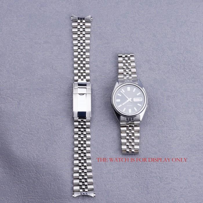 Aksesoris Jam Tangan 19mm Sliver Hollow Curved End Solid Screw Links Watch Band Jubilee strap For Se