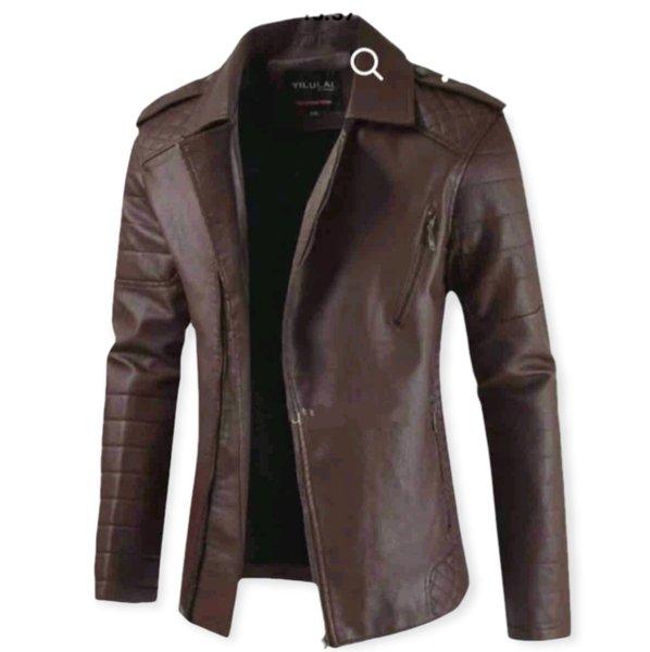 Jaket kulit domba asli pria double kerah jk23