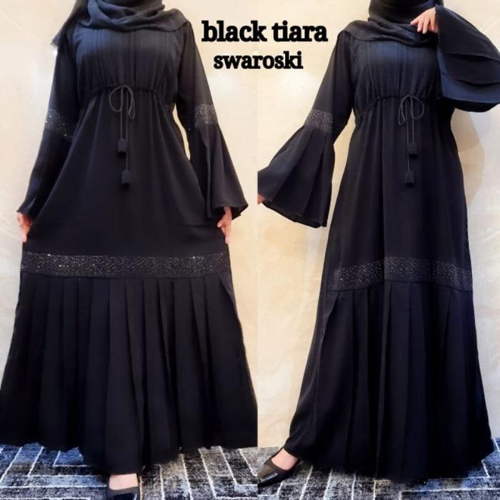 Terbaru Abaya Turkey Hitam Gamis Dress Arab Saudi Bordir Turki Dubai Black Tiara