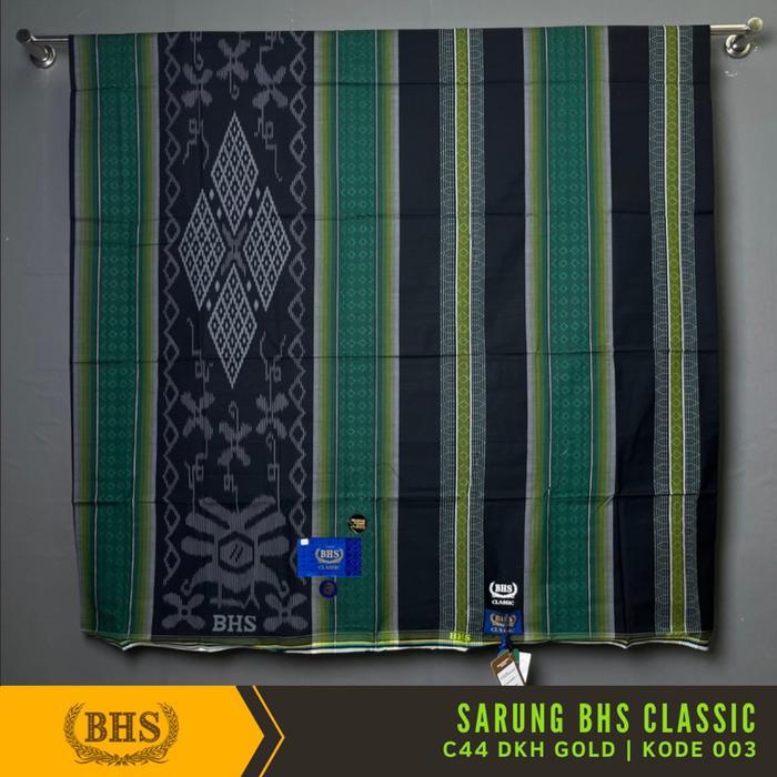 Sarung BHS Classic Gold Motif C44 DKH Kawung Dobby Bahan Mercerized Mix Halus dan Lembut [Garansi Or