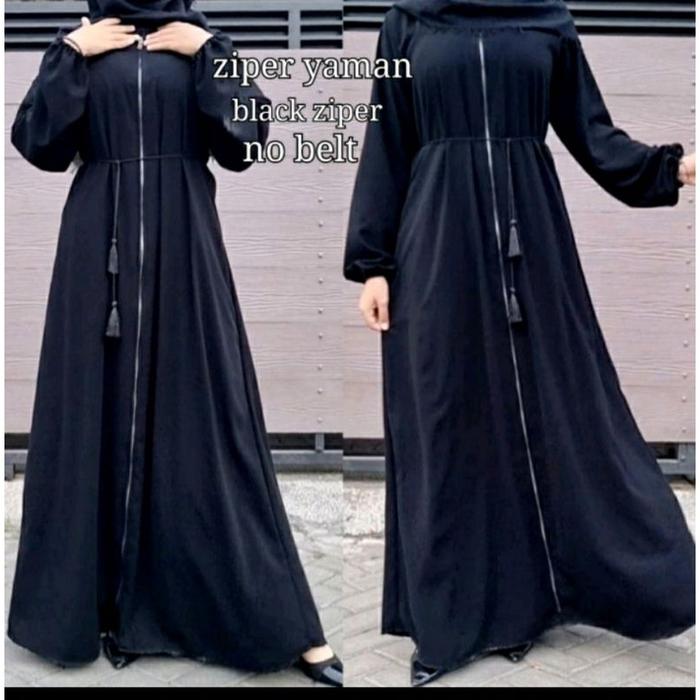Terbaru Abaya Hitam Turkey Gamis Dress Arab Saudi Bordir Turki India Dubai Ziper Yaman