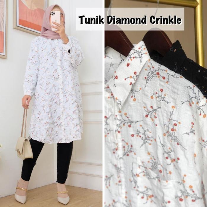 Tunik Crinkle Motif / Kemeja Motif Bunga / Tunik jumbo Fl tunik korea