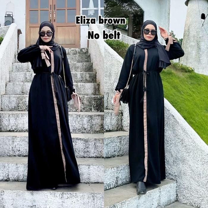 Terbaru Abaya Gamis Hitam Maxy Dress fashion Muslim Dewasa Wanita Murah Turkey Dubai ELiza