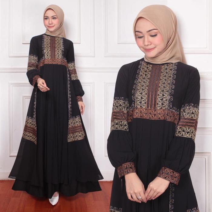 Terbaru RINA BUSANA - Gamis Abaya Lebaran 2022 Hitam Terbaru - Gamis Abaya Turkey Terbaru - Abaya Tu