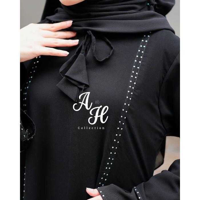 Terbaru Gamis Abaya AnH Collection Kode 960 Intan Diamond Busana Muslim Hitam Abaya Turkey Gamis Dub