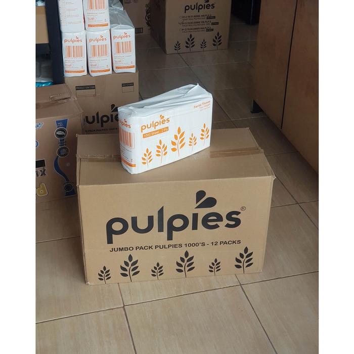 Promo Terbaru! (KHUSUS INSTAN) UKURAN DUS isi 12- Tissue Pulpies - Facial Refill 1000 sheet (1 DUS I