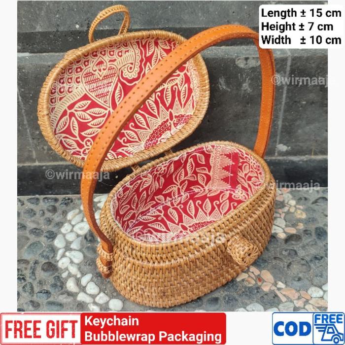 Best Seller! Tas Rotan Atte Gandek Kecil Pita / Tempat Bunga Sembahyang Sale
