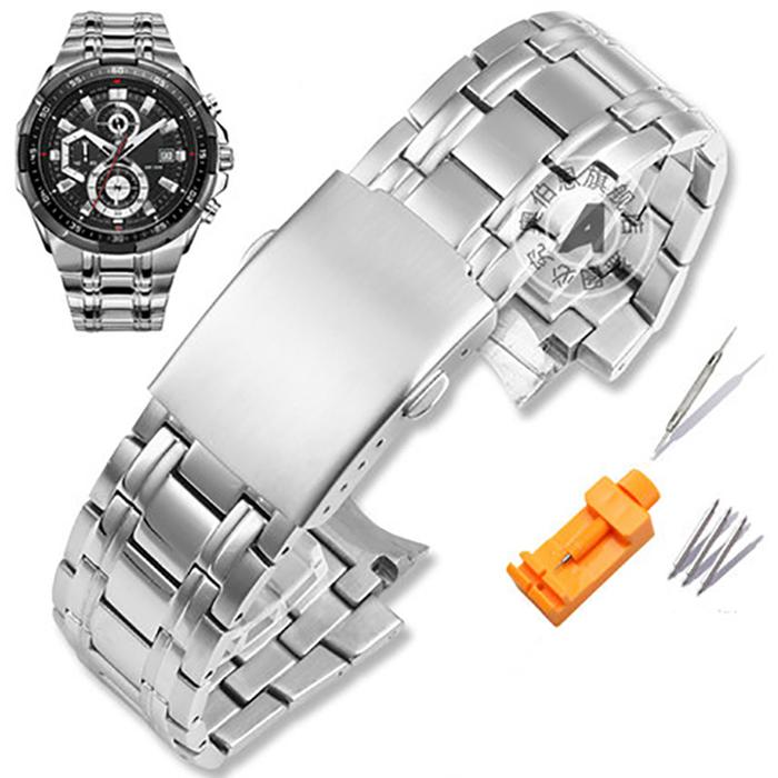 Fine Stainless Steel Watchband For Casio 5345 EF539 EF-539 EFR-539BK EFR-539D Watch Belt EDIFICE Str
