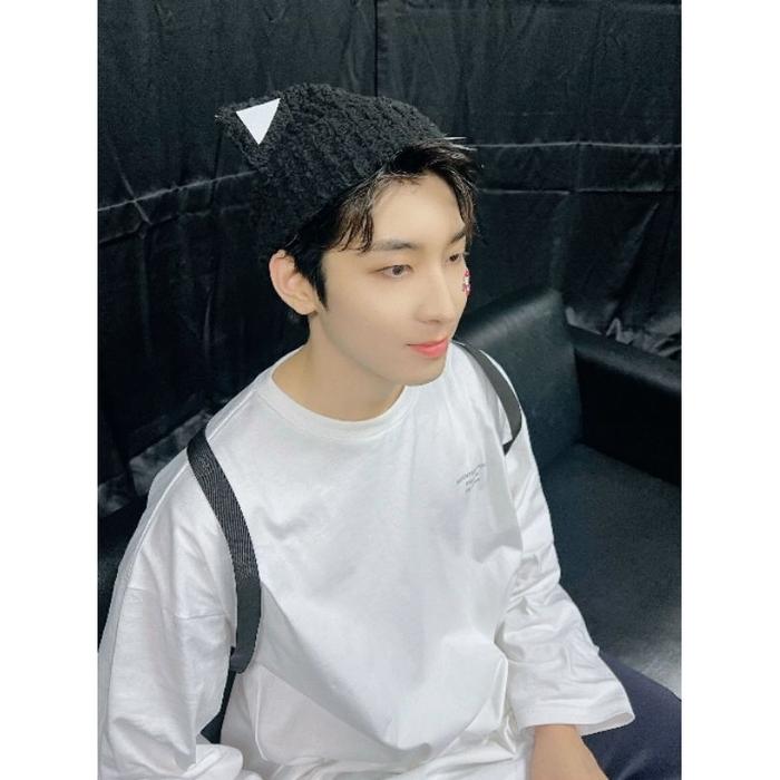 TERMURAH [PRE ORDER] Beanie Hat Cat Crochet (ib: WONWOO SEVENTEEN - FOLLOW TOUR JAPAN) READY STOCK