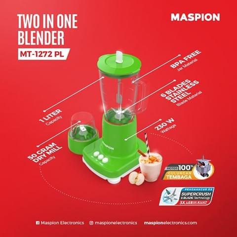 Maspion MT1272PL Blender Plastik 1 Liter 2in1 230 Watt