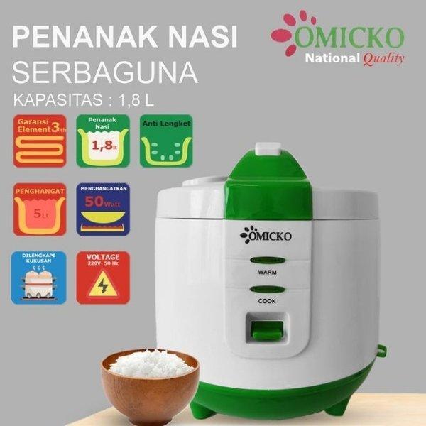 Magic Com Omicko Rice Cooker Penanak Nasi Murah Low Watt 1.8 L