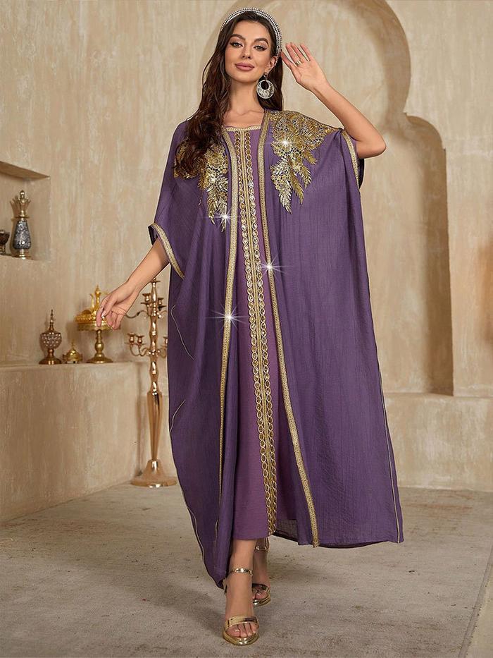 Eid Djellaba Morocco Kaftan Kimono Cardigan Maxi Dress 2 Piece Set for Women Muslim Evening Gown Lux