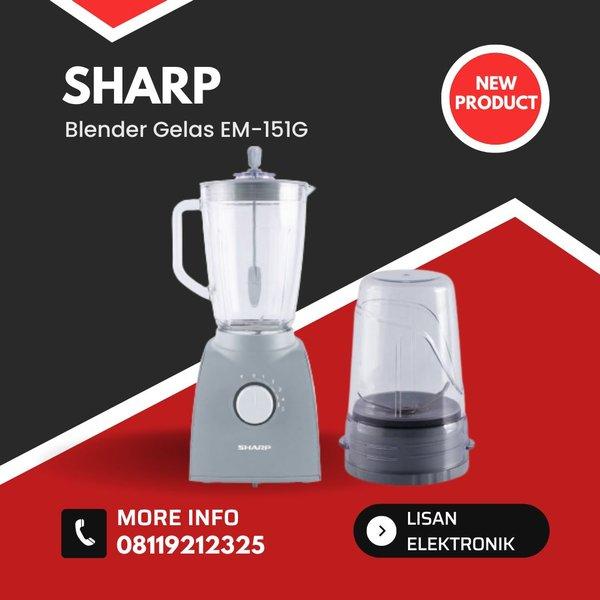 SHARP Blender Kaca 1.5 Liter EM-151G GY