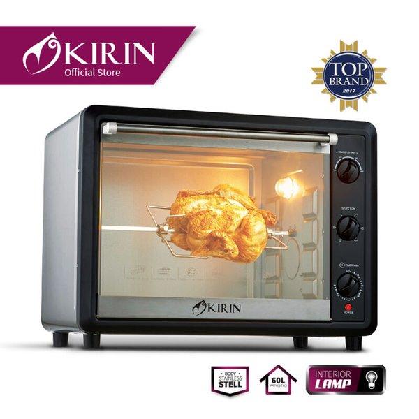 Kirin KBO600RA Oven Toaster 60 Liter - Stainless Steel Hitam, 2000W, Fungsi Rotisserie
