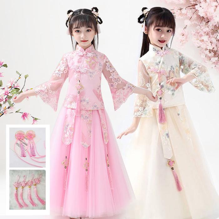 Modern Chinese Cheongsam New Year Dress for Kids Traditional Chinese Garments for Child Chinese Han