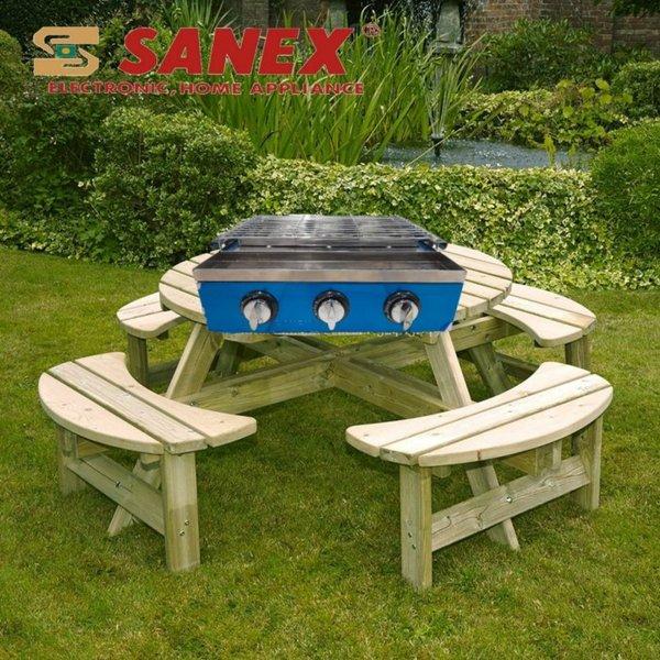Kompor Panggang Sanex KP-03, 3 Tungku untuk Memanggang Sosis, Sate, Ikan, dan Daging