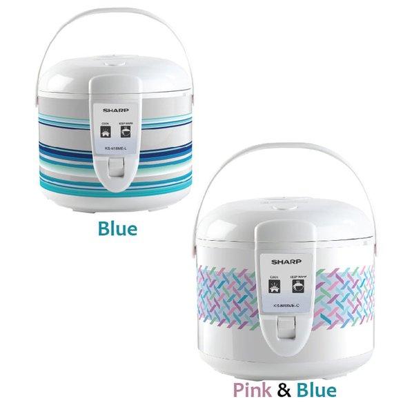 Sharp KSN18ME Rice Cooker 1.8L - 3D Heating, Anti Lengket, Blue & Druck