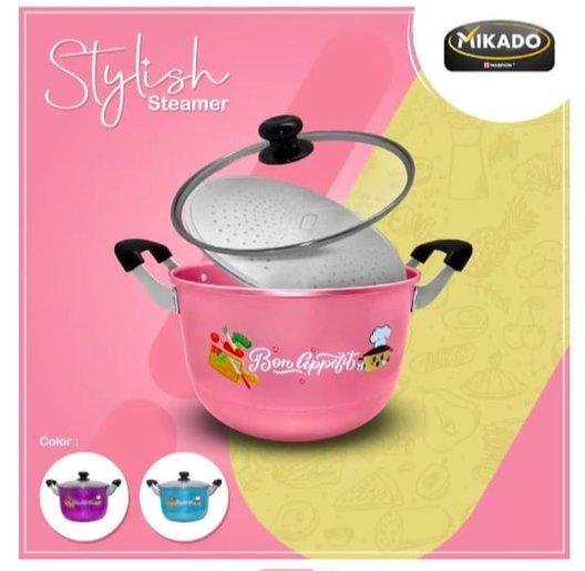 Maspion Mikado Stylish Panci Dandang Alcor Steamer 24cm