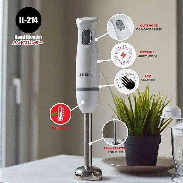 Idealife IL214 Hand Blender Single Speed 400 Watt