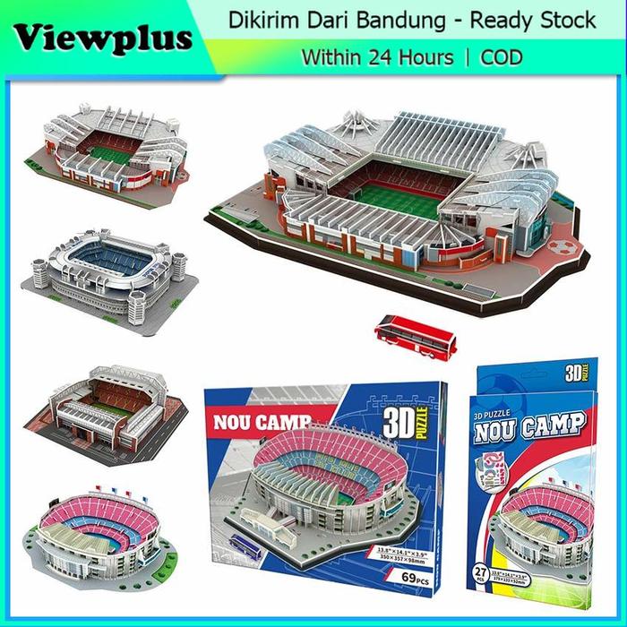 Puzzle 3D Miniatur Stadium Sepakbola Besar| Foot Ball Soccer Stadium | Stadion Sepak Bola Miniatur P