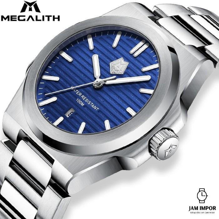 Jam Tangan Pria MEGALITH Stainless Steel Wistwatches Men Fashion