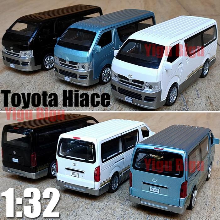 Skala 1:32 Toyota Hiace Model Mobil Paduan Miniatur Diecast Mobil Die Cast Mainan Diorama