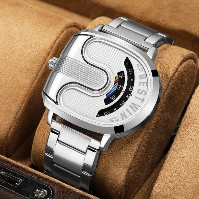 Jam Tangan Pria Men's Watch Men's Trend Doctor Pass BESTWIN Gold U-Shape Fashion Men's Watch Wholesa