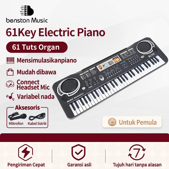 Benston Music- Piano Elektronik Untuk Anak-anak, Piano Elektronik Untuk Pemula, Piano Elektronik 61 