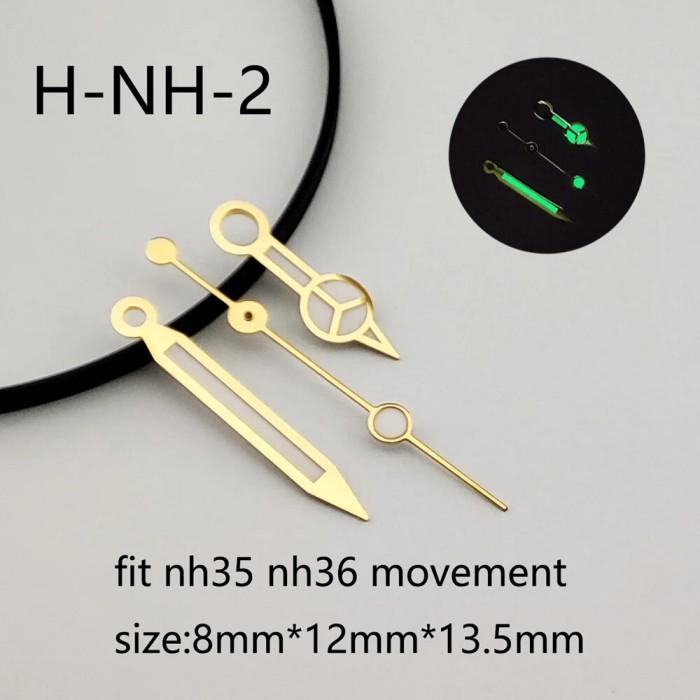 Aksesoris Jam Tangan Pria NH35 Pointer Green Blue Glow Suitable NH36