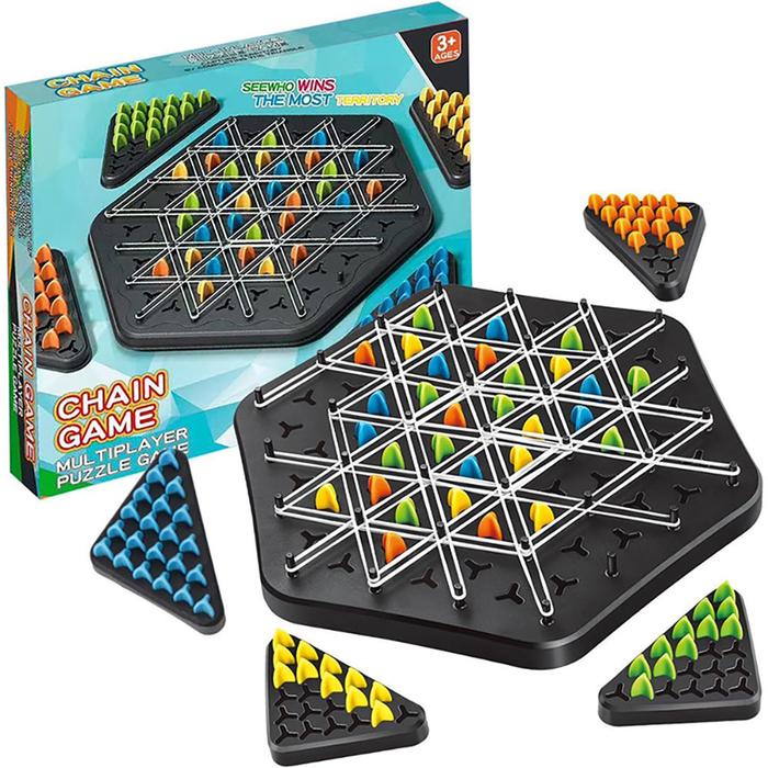 Geetoy Mainan Edukasi Anak-anak Permainan Puzzle Rantai Geometri Segitiga Meja Catur Karet Gelang Ba