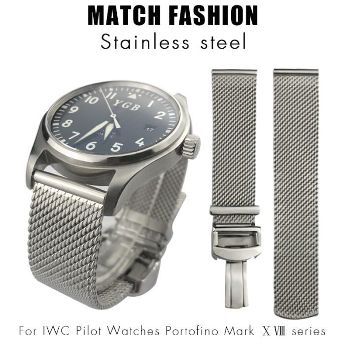Aksesoris Jam Tangan Original Pria High Quality Stainless Steel Woven Mesh Watchband 20mm 21mm 22mm 