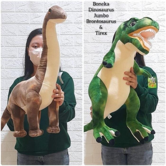 Mainan Boneka Dinosaurus Besar Jumbo Brontosaurus T-Rex Dino Bronto Tirex Dinosaurs Tyrex T rex Jura