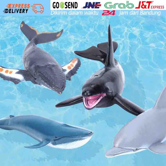 Mainan Simulasi Ikan Paus / Hiu / Lumba-Lumba Bahan Plastik Untuk Anak Whale