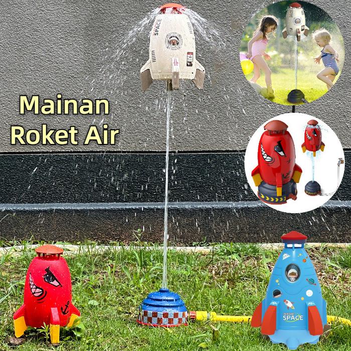 Mainan Roket Air/ Mainan Jet Sprinkler Roket Berputar/ Percikan Terbang Bermain Mainan Kado Anak Lak