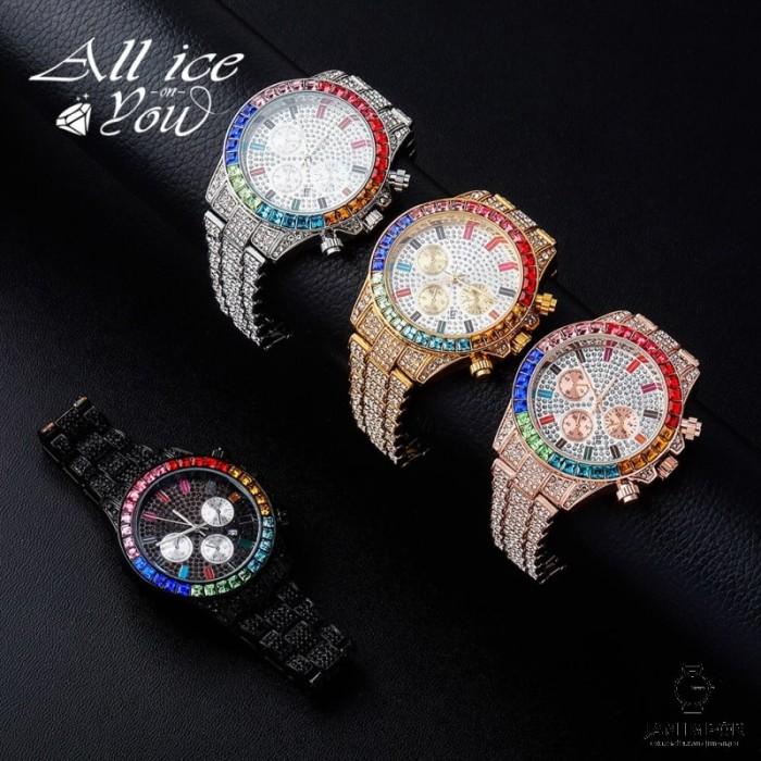 Jam Tangan Wanita ALLICEONYOU Quartz Watches With Micro Pave Iced Out