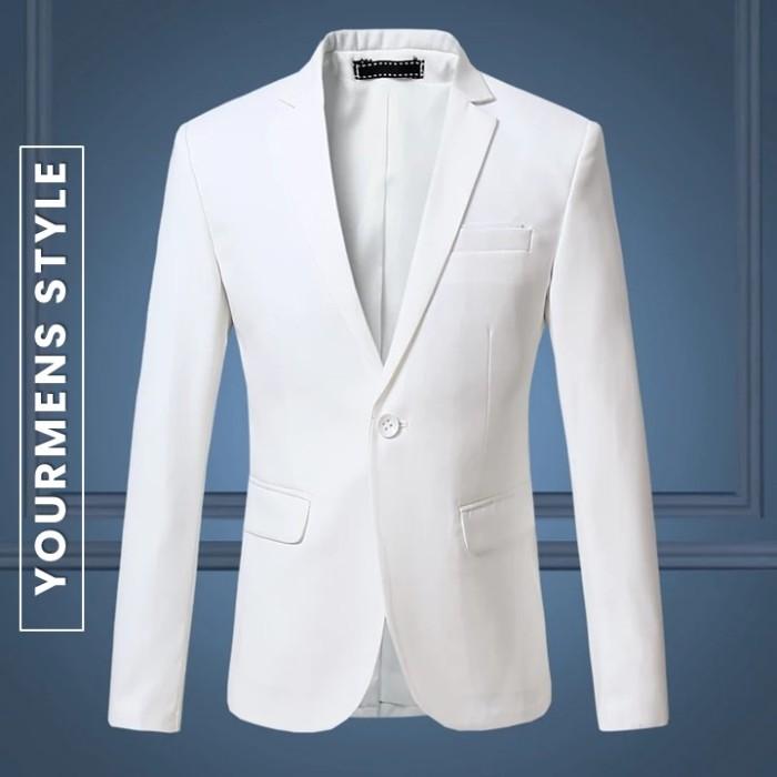 BLAZER KOREA PRIA SLIMFIT TOMMY FULL WHITE HIGH TWIST ORIGINAL NIKAYU 774
