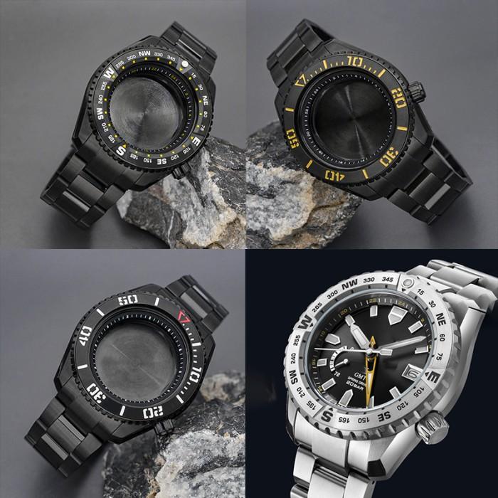 Aksesoris Jam Tangan Original Mod PROSPEX SNR025 Black Watch Case Steel Band Bracelet Fit Seiko NH3